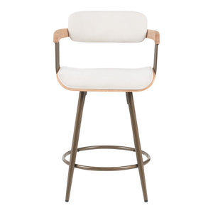 Cameo Bronze & White-Wash Bar Stool (93 cm)