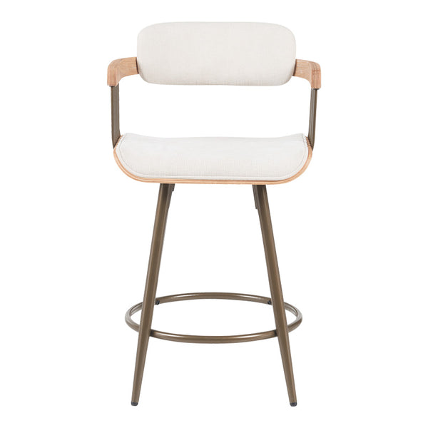 Cameo Bronze & White-Wash Bar Stool (93 cm)