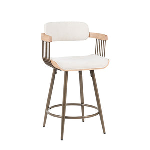 Cameo Bronze & White-Wash Bar Stool (93 cm)
