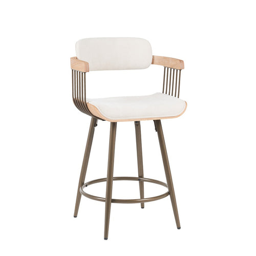 Cameo Bronze & White-Wash Bar Stool (93 cm)