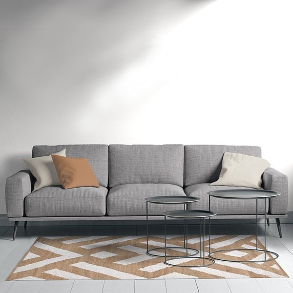 Natural White Jute Rug L