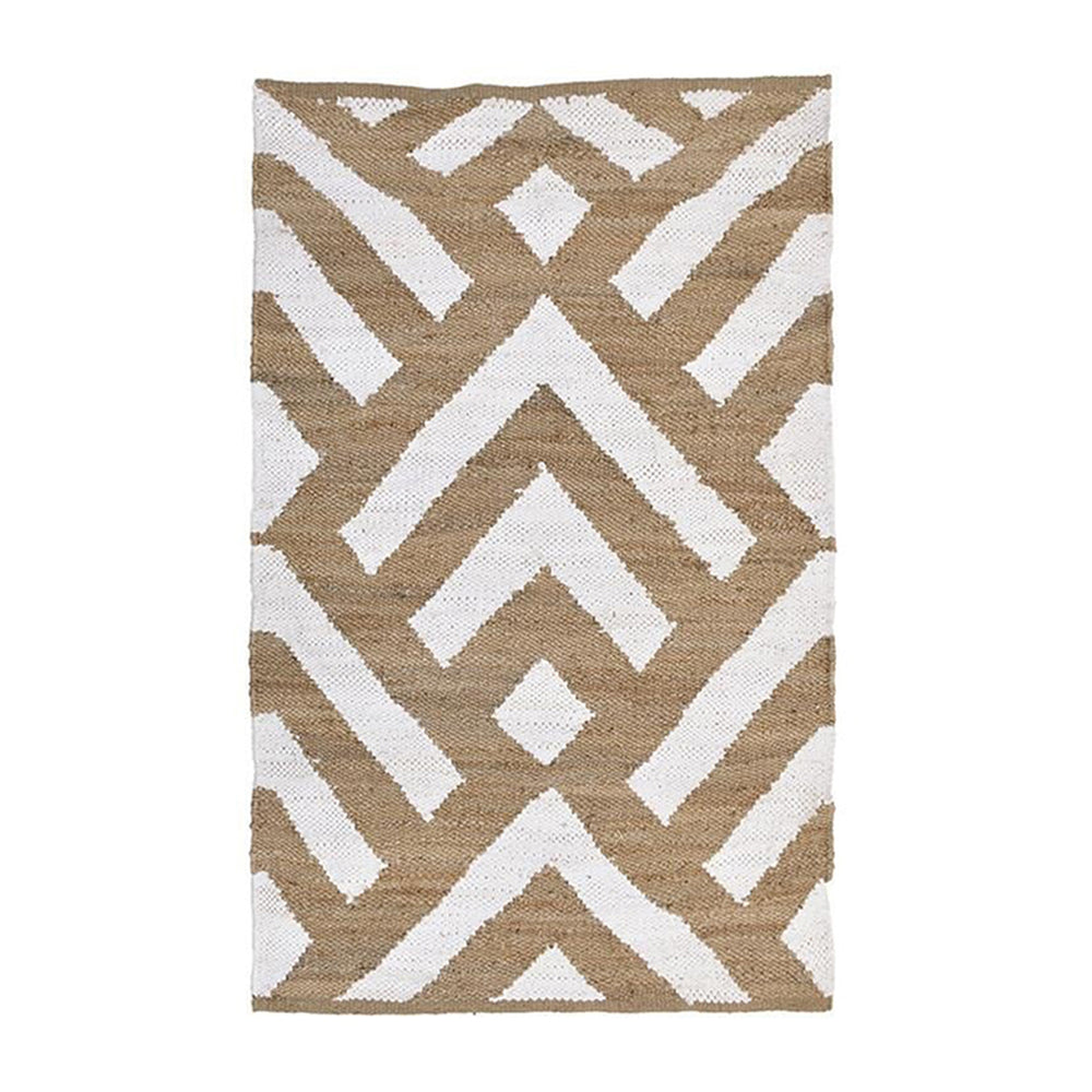 Natural White Jute Rug L