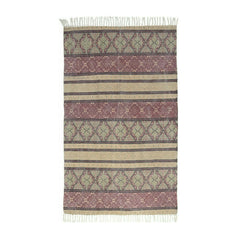 Red Cotton Rug With Fringes (180 cm)