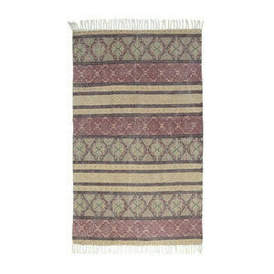 Red Cotton Rug With Fringes (180 cm)