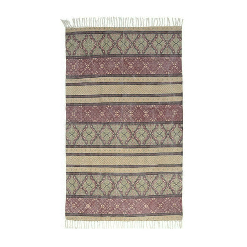 Red Cotton Rug With Fringes (180 cm)
