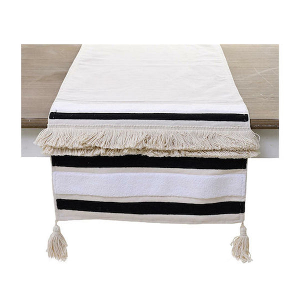 Cream Black Table Runner (140 cm)