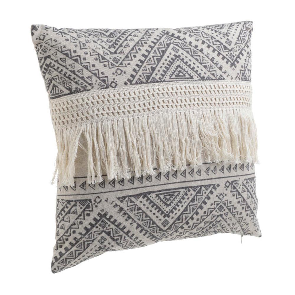 Black Cream Fabric Cushion (40 cm)