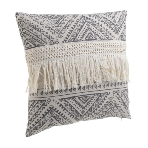 Black Cream Fabric Cushion (40 cm)