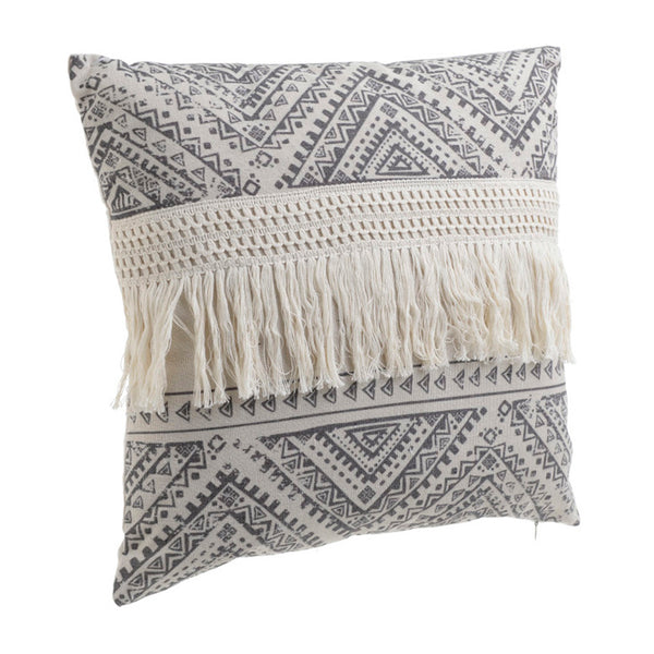 Black Cream Fabric Cushion (40 cm)
