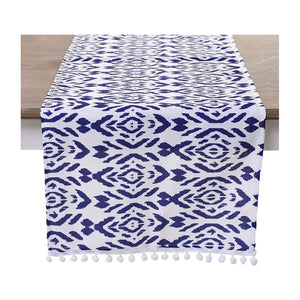White Blue Fabric Runner (140 cm)