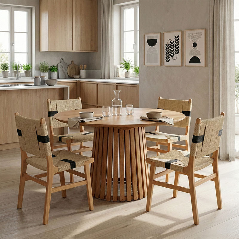 Natural Mindi Wood Kenda I Dining Table (120 cm)