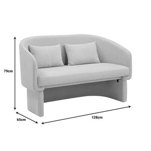 Playmob Two-Seater Gray Fabric Sofa (128 cm)