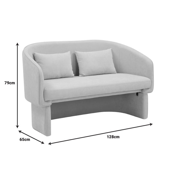 Playmob Two-Seater Gray Fabric Sofa (128 cm)