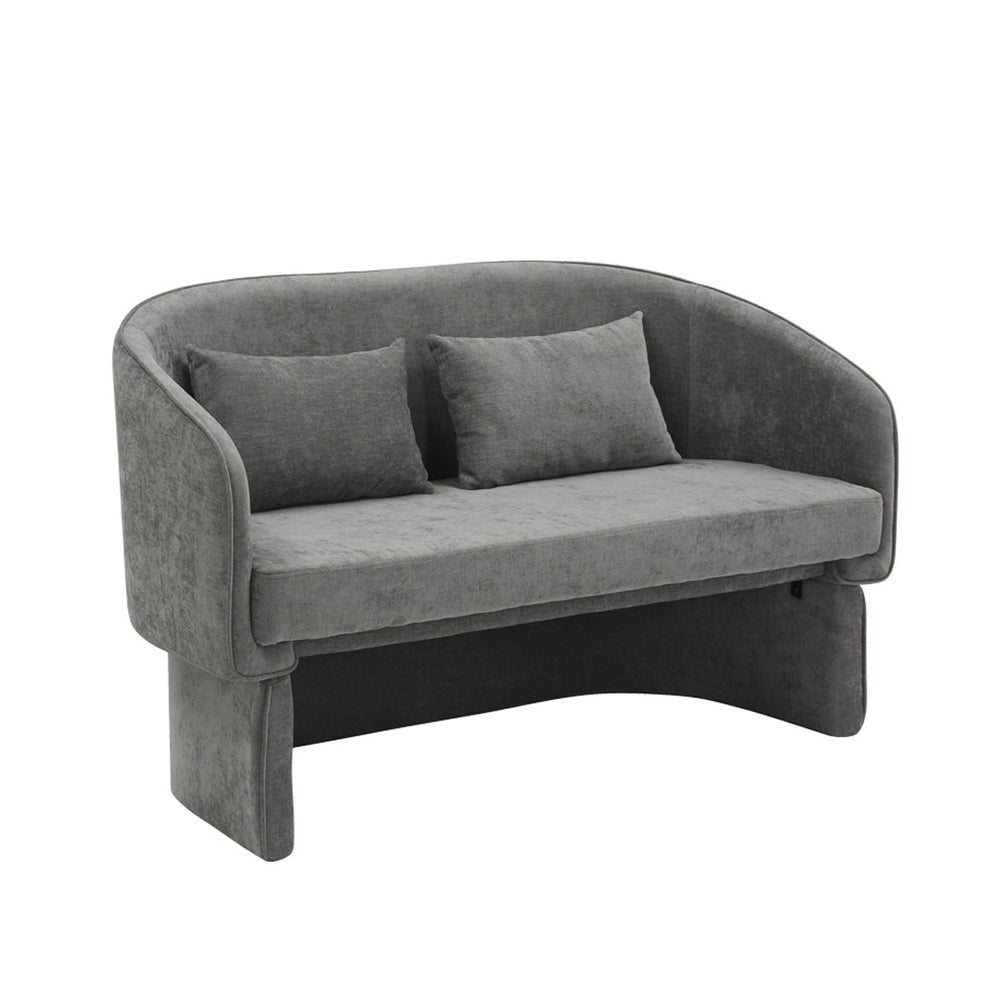 Playmob Two-Seater Gray Fabric Sofa (128 cm)