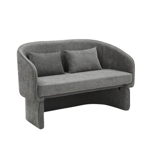 Playmob Two-Seater Gray Fabric Sofa (128 cm)