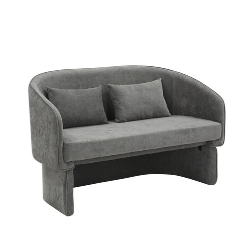 Playmob Two-Seater Gray Fabric Sofa (128 cm)