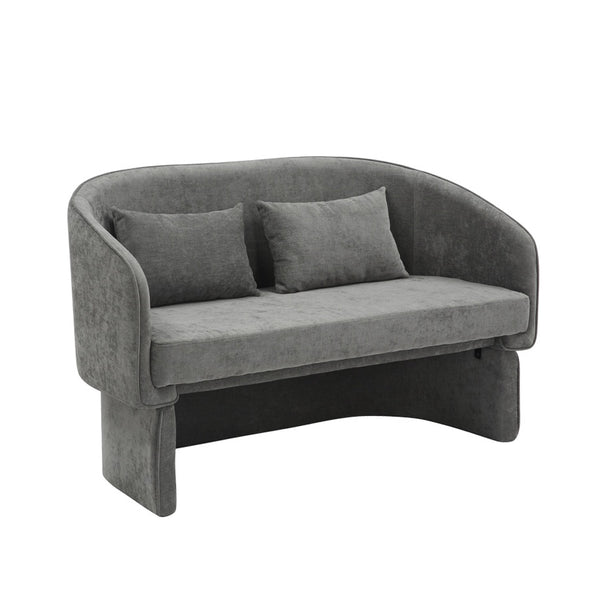 Playmob Two-Seater Gray Fabric Sofa (128 cm)