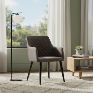 Contemporary Brown Fabric Metal Chair (80cm)
