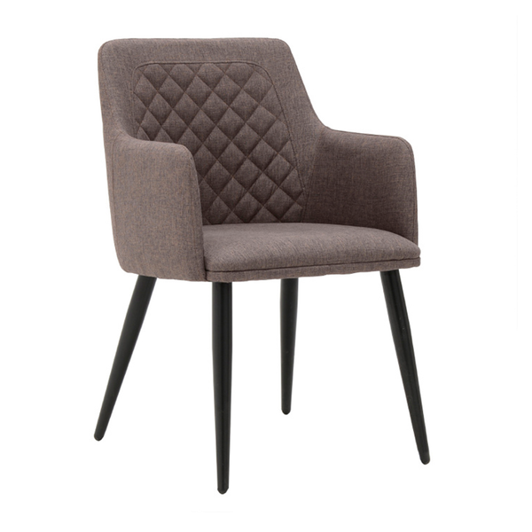 Contemporary Brown Fabric Metal Chair (80cm)