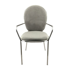 Metallic Grey Velvet Chair (90cm)
