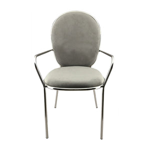 Metallic Grey Velvet Chair (90cm)