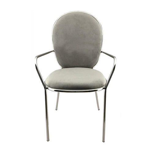 Metallic Grey Velvet Chair (90cm)