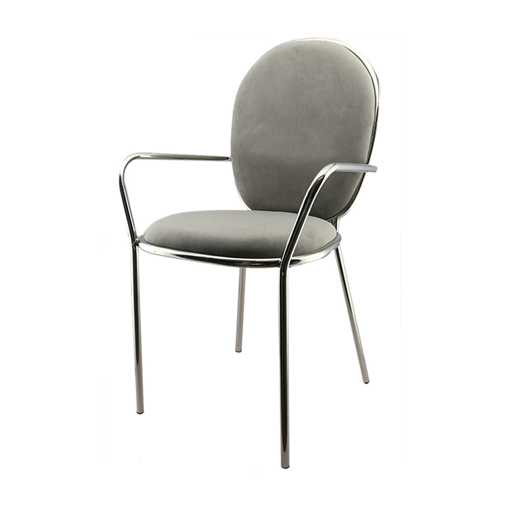 Metallic Grey Velvet Chair (90cm)