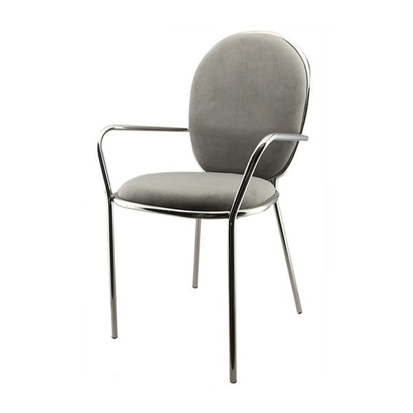 Metallic Grey Velvet Chair (90cm)