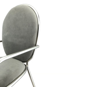 Metallic Grey Velvet Chair (90cm)