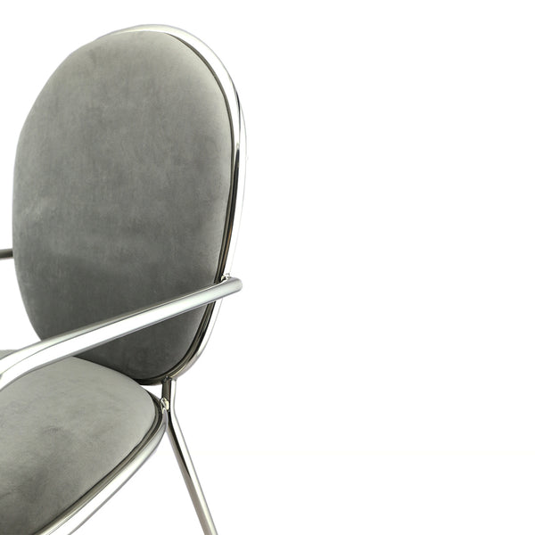 Metallic Grey Velvet Chair (90cm)
