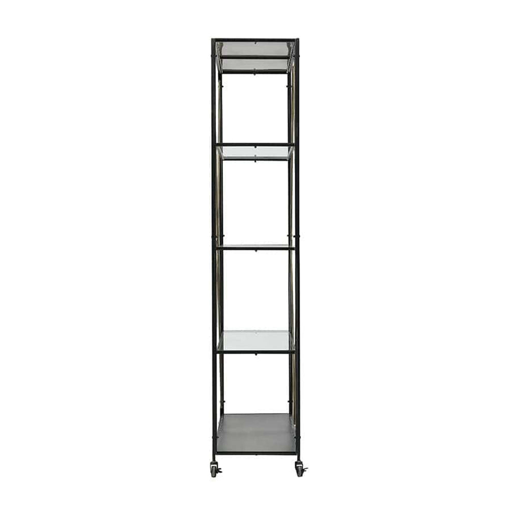 Metal Glass Shelf Black Gold