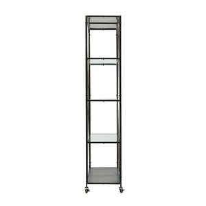 Metal Glass Shelf Black Gold