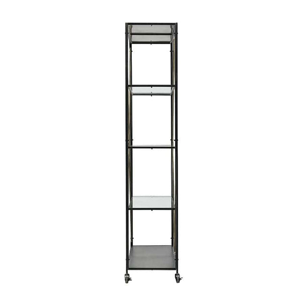 Metal Glass Shelf Black Gold