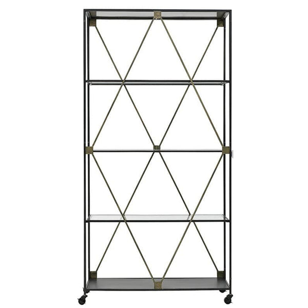 Metal Glass Shelf Black Gold