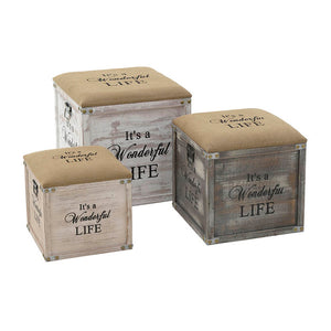 Wooden Storage Stool 3 Colors (45cm)