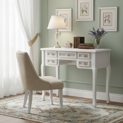 Wooden secretaire crème