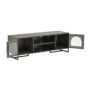 Dark Grey Golden Metal TV Stand