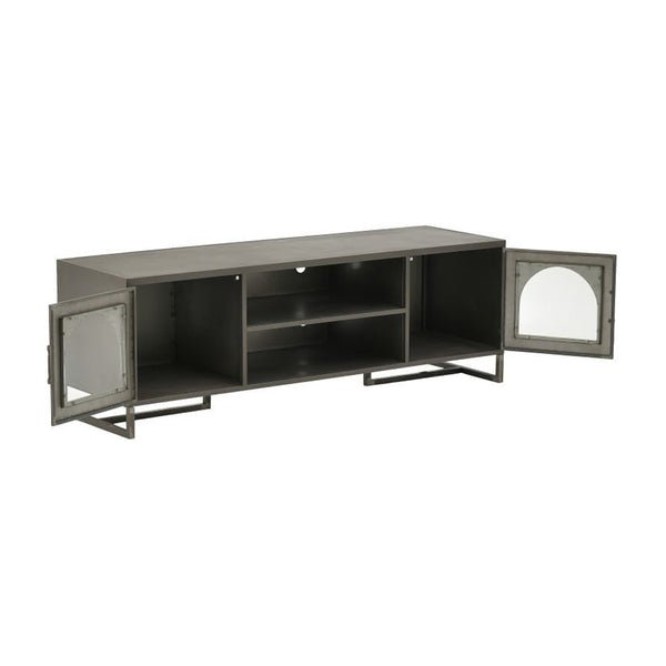 Dark Grey Golden Metal TV Stand