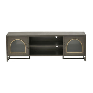 Dark Grey Golden Metal TV Stand