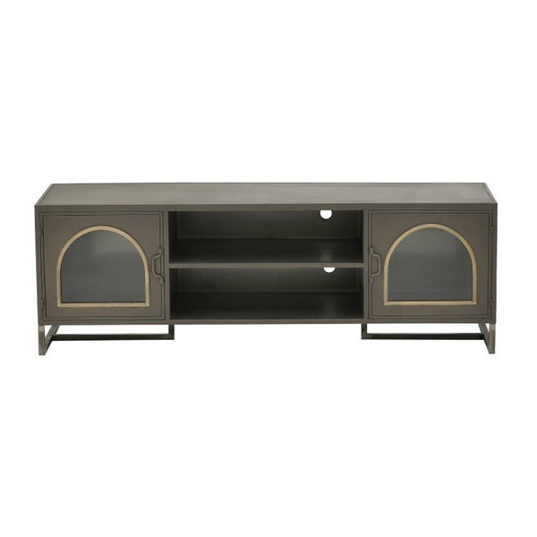 Dark Grey Golden Metal TV Stand