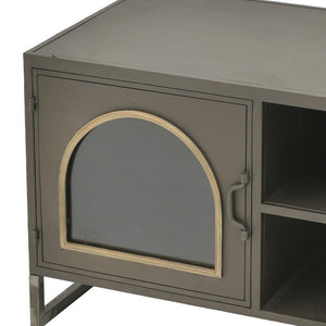 Dark Grey Golden Metal TV Stand