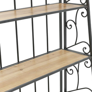 Metal Wood Shelf Black Natural