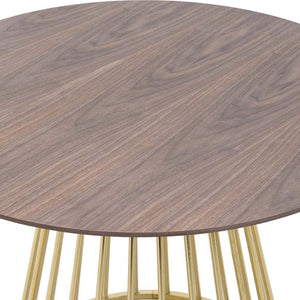 Golden Natural Metallic Wooden Table
