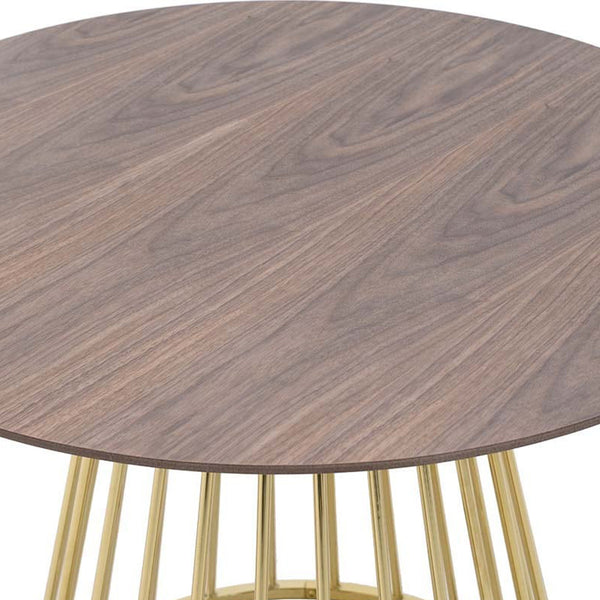 Golden Natural Metallic Wooden Table