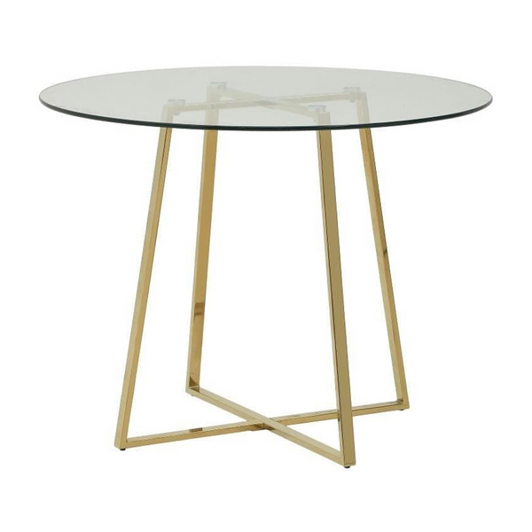 Golden Clear Metal Glass Table
