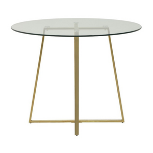 Golden Clear Metal Glass Table