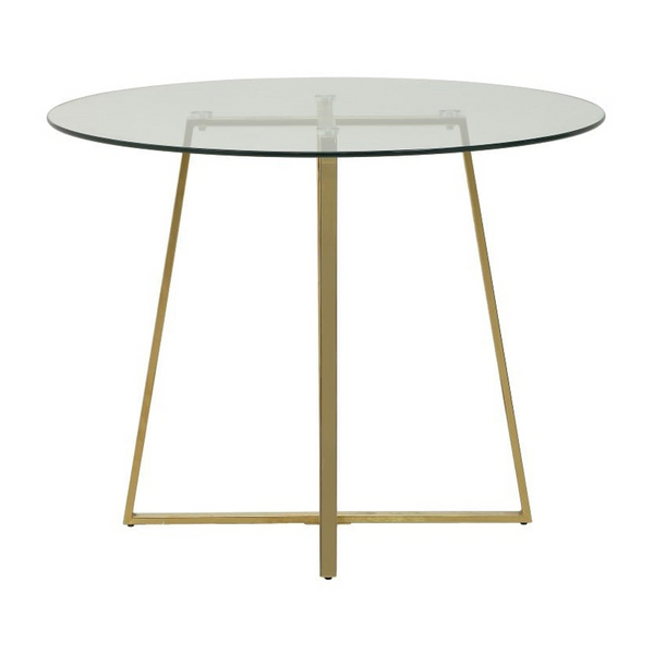 Golden Clear Metal Glass Table