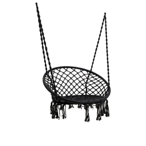 Grey Black Rope Hammock (200 cm)