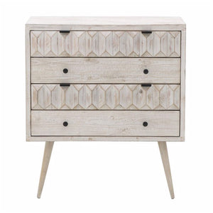 Brown Wooden 4 Drawer Chest (90 cm)