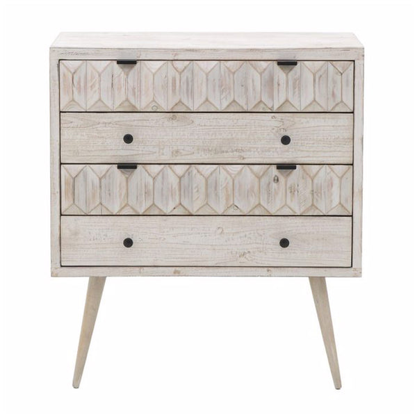 Brown Wooden 4 Drawer Chest (90 cm)